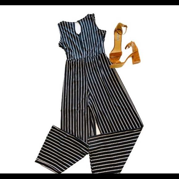 Wrapper Black & White Jumpsuit Sz S - Picture 4 of 9